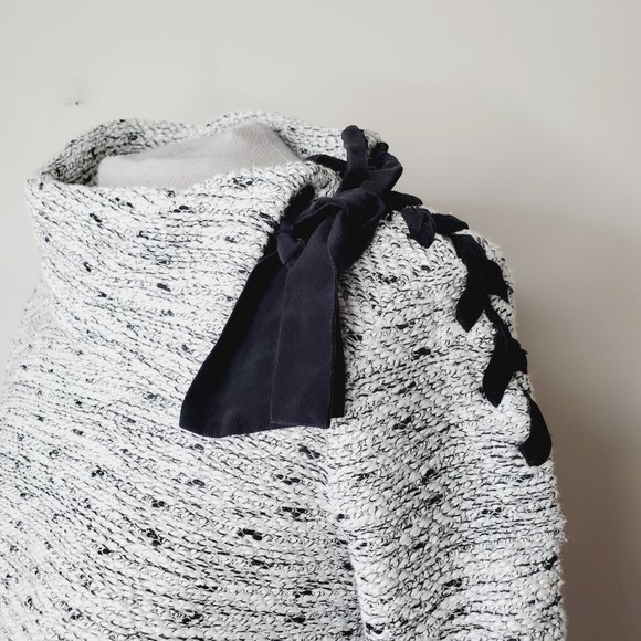 CLUB MONACO Cotton Marled Grey Cowl Bow Neck Sweater - Picture 7 of 11